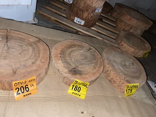 3x Rosewood Schijven, Dikte 60-80mm, Ø 400mm